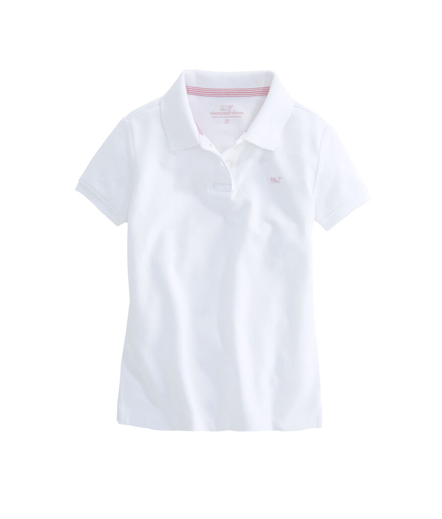 Girls Solid Pique Polo