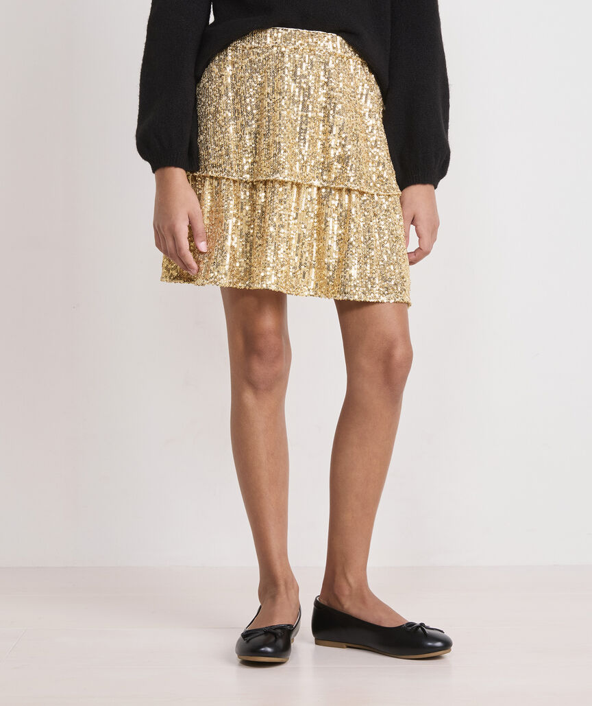 Girls' Sequin Tiered Skirt