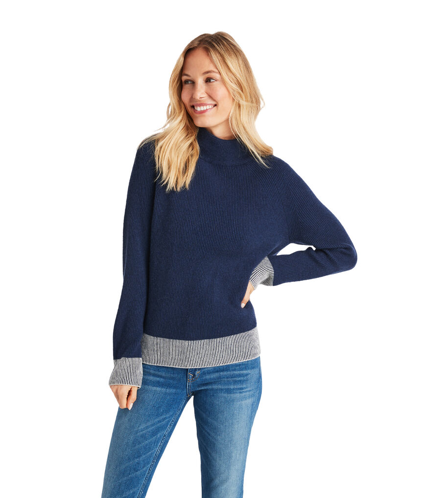 Colorblock Ribbed Cashmere Sweater