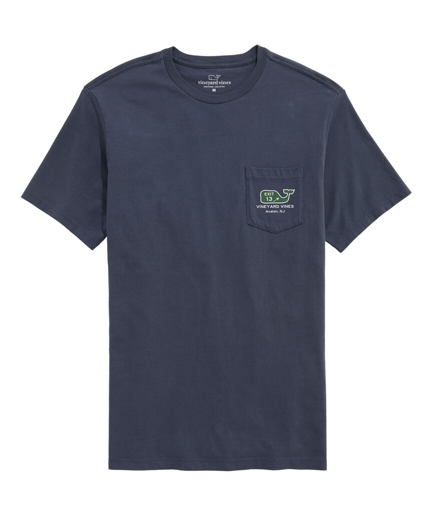 Mens Exit 13 Sign Short-Sleeve Pocket T-shirt - Avalon