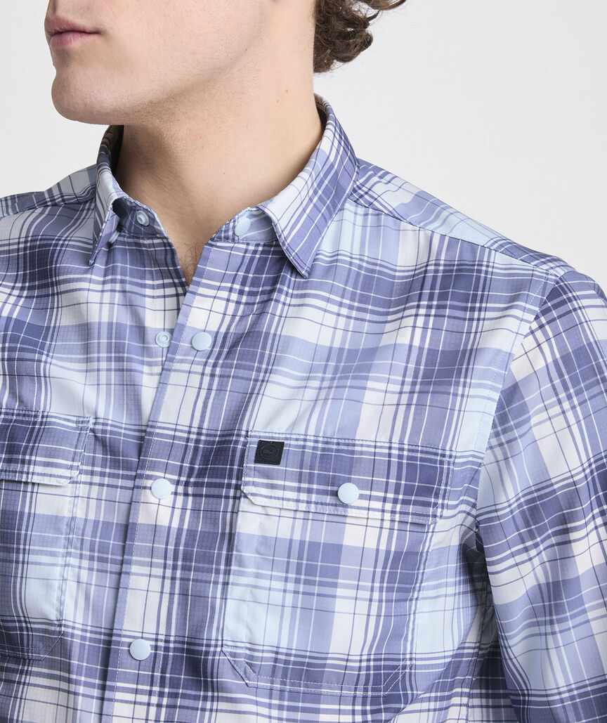 Deepwater Plaid Performance Harbor Shirt