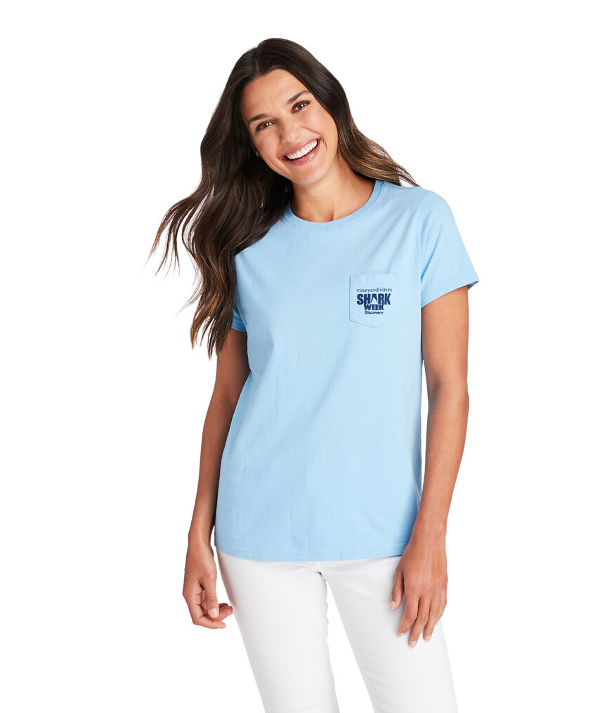 Shark Week Women's Cage Diver Whale Pocket Tee