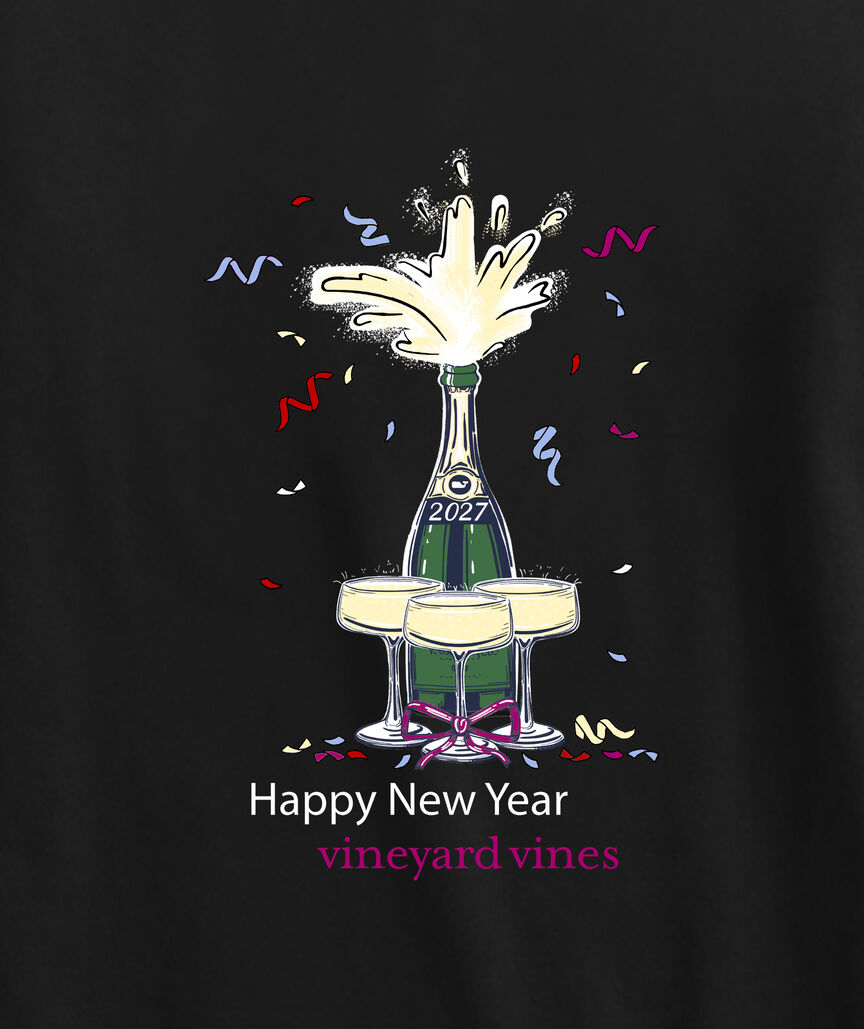 OUTLET New Year's Champagne Toast Long-Sleeve Pocket Tee