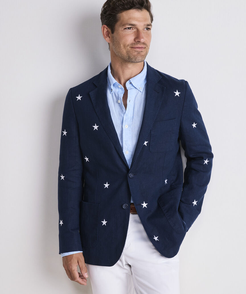 Stars & Stripes Linen Blazer