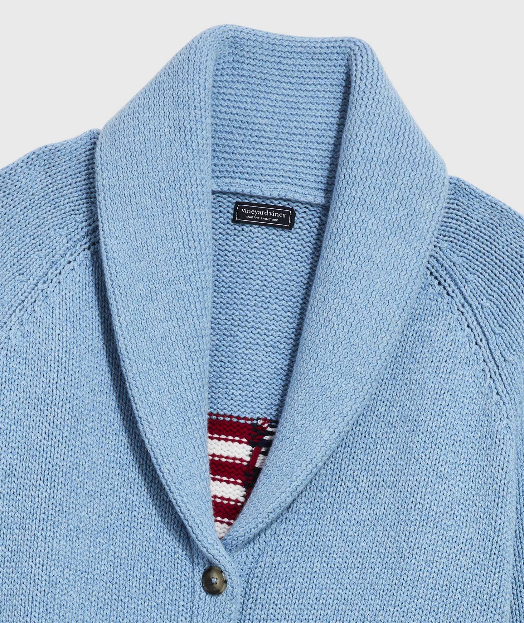 Flag Intarsia Shawl Cardigan