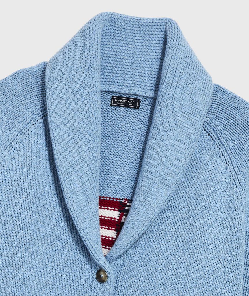 Flag Intarsia Shawl Cardigan