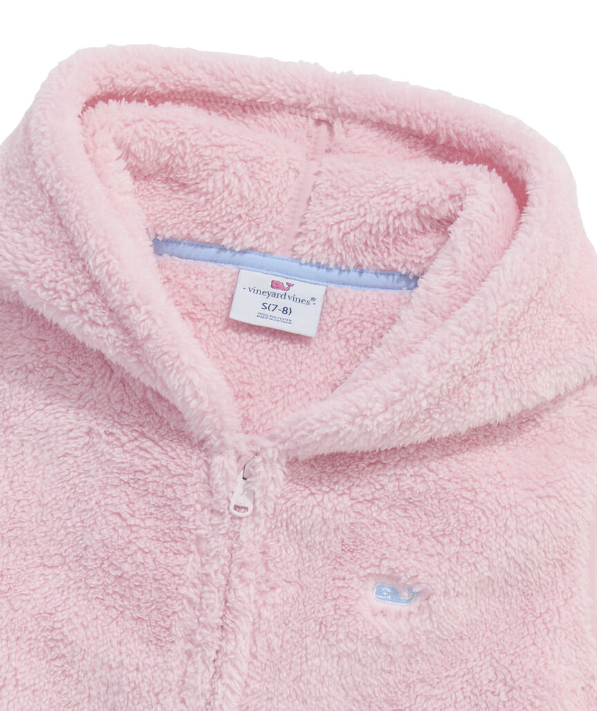 OUTLET Girls' Fuzzy Hooded Vest