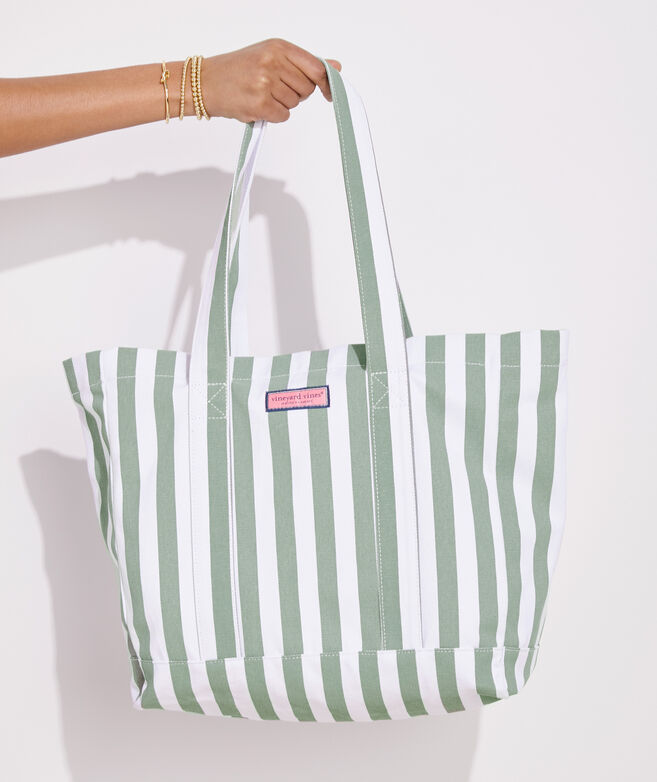 Striped Washed Canvas Beach Tote