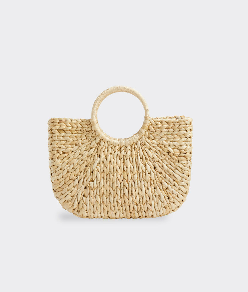 Tassel Trim Straw Tote Bag