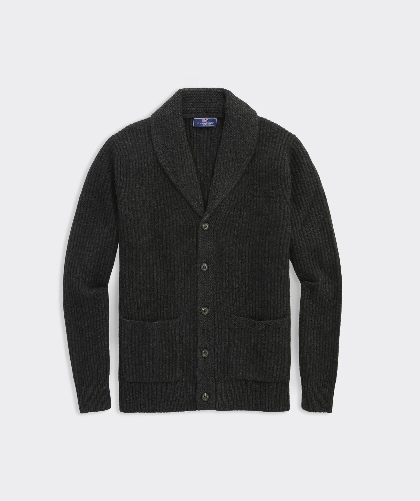 Shawl Collar Button-Front Cardigan Sweater