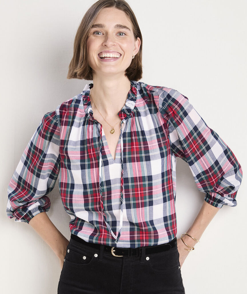 OUTLET Women's Long Sleeve Ruffle Popover