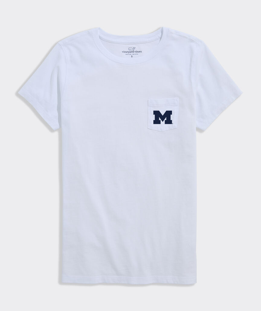 Women's University of Michigan Short-Sleeve Helmet Whale Pocket Tee