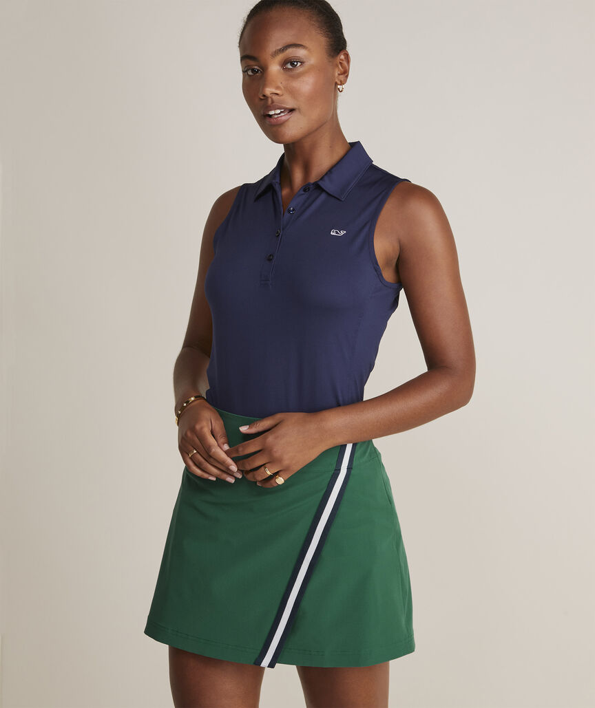 Sleeveless Solid Jersey Polo