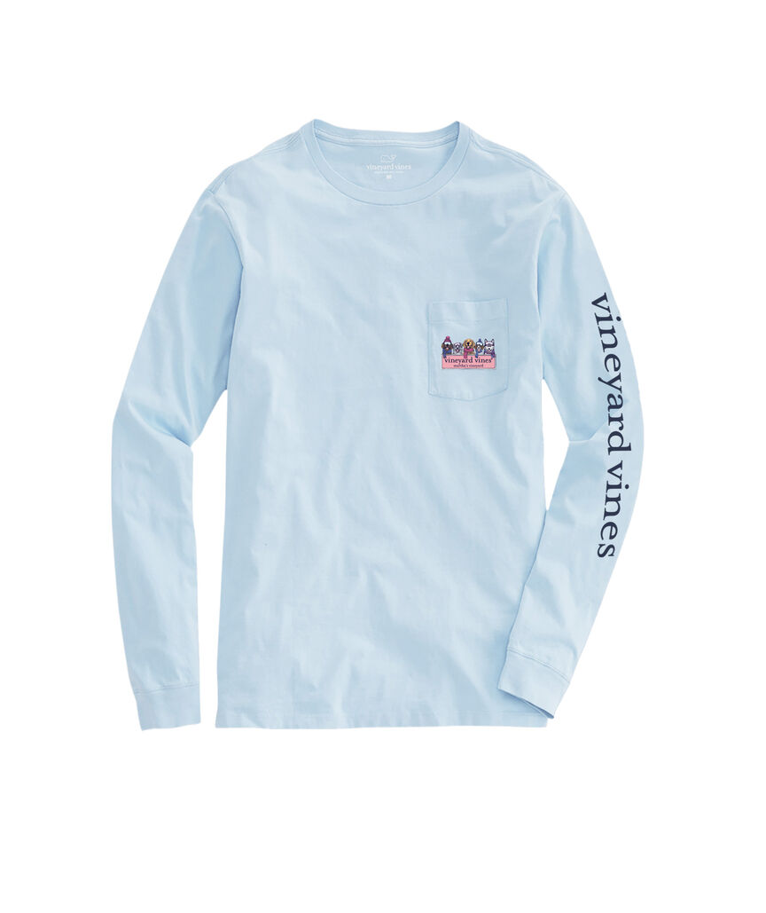 OUTLET Winter Pups Logo Box Long-Sleeve Pocket Tee