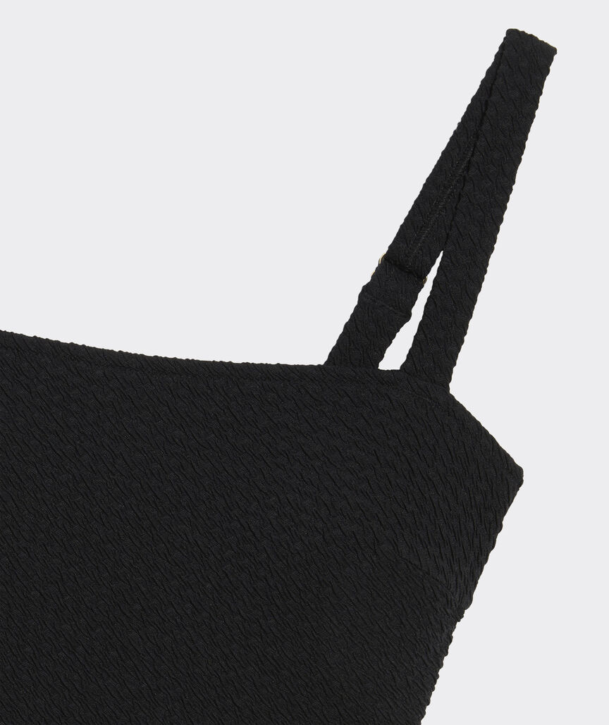 Textured Southampton Square Neck One-Piece