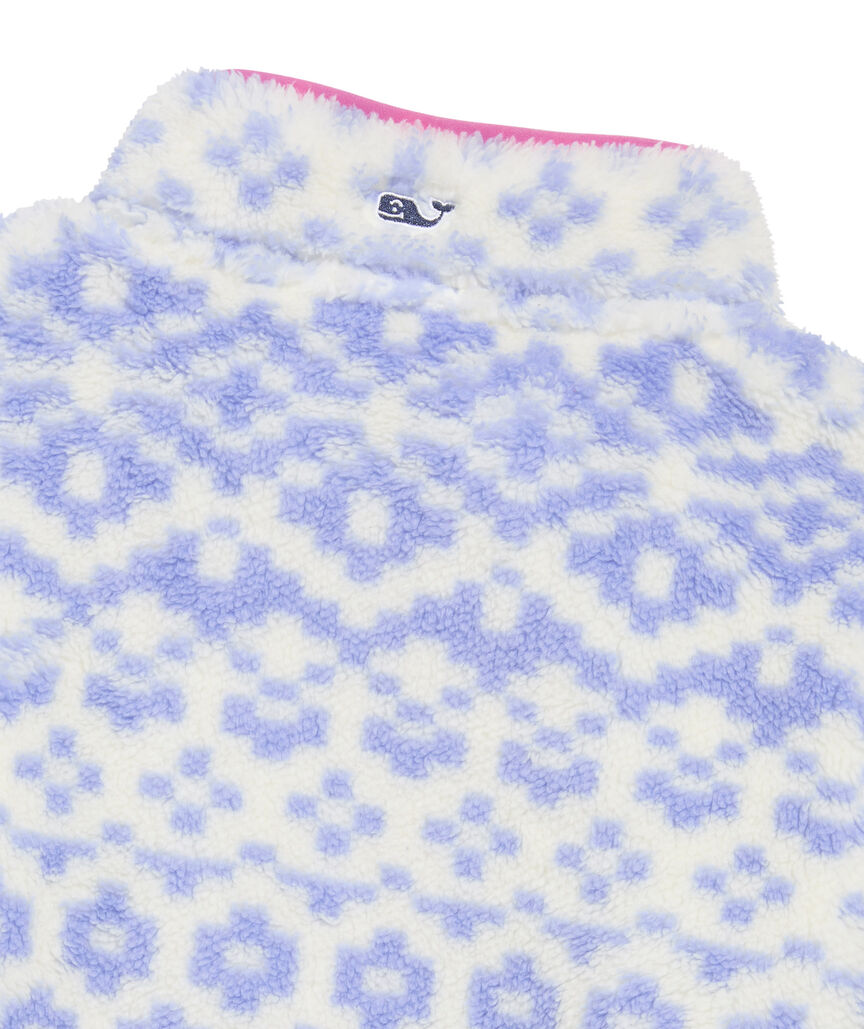 OUTLET Girls' Fair Isle Printed Fuzzy Quarter-Zip