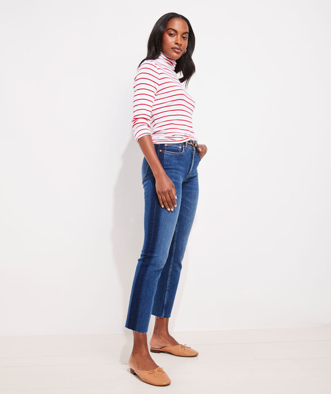 Jamie High Rise Straight Side Panel Jeans