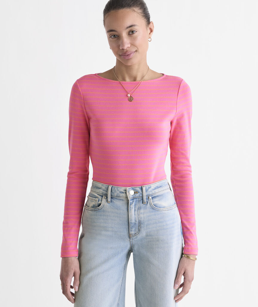 Deluxe Long Sleeve Boatneck Tee