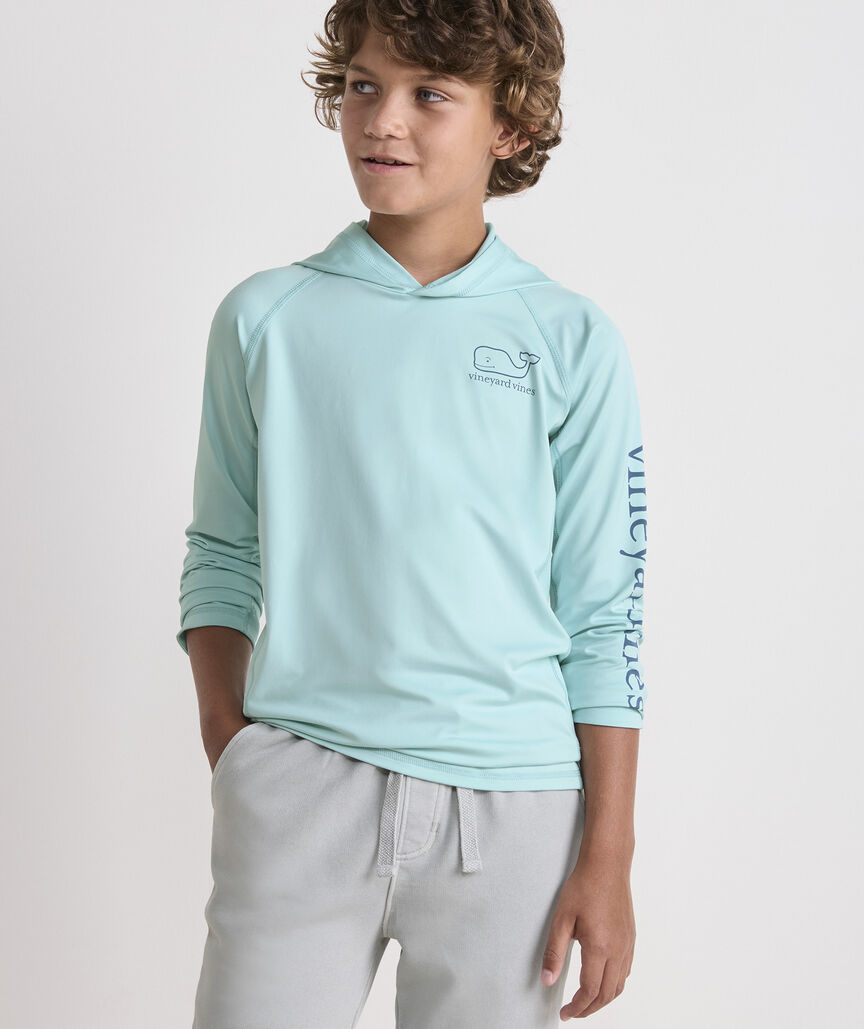 Boys' Performance Whale Outline Harbor Sun Hoodie Tee