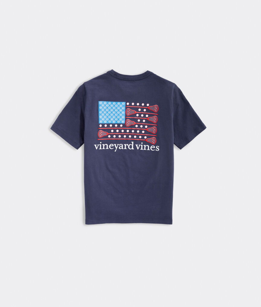 Boys' Lacrosse Flag Short-Sleeve Pocket Tee