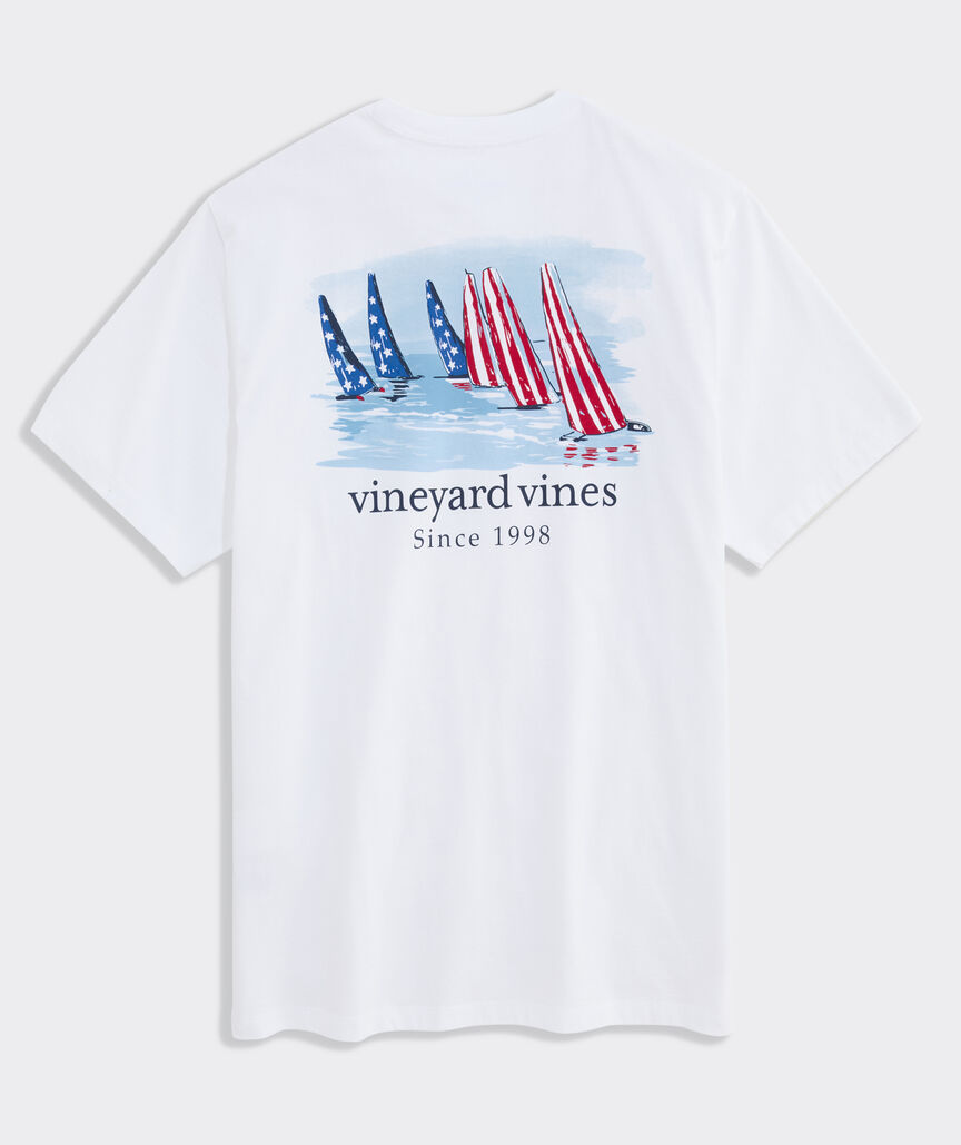 American Flag Sails Short-Sleeve Pocket Tee