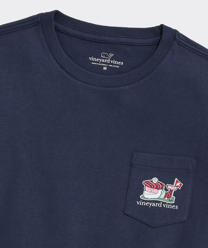 Boys' Golfer Santa Whale Long-Sleeve Pocket Tee