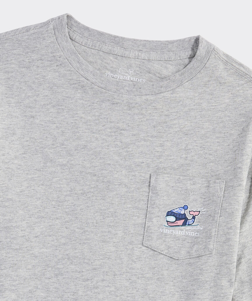 Boys' Downhill Ski Whale Long-Sleeve Pocket Tee