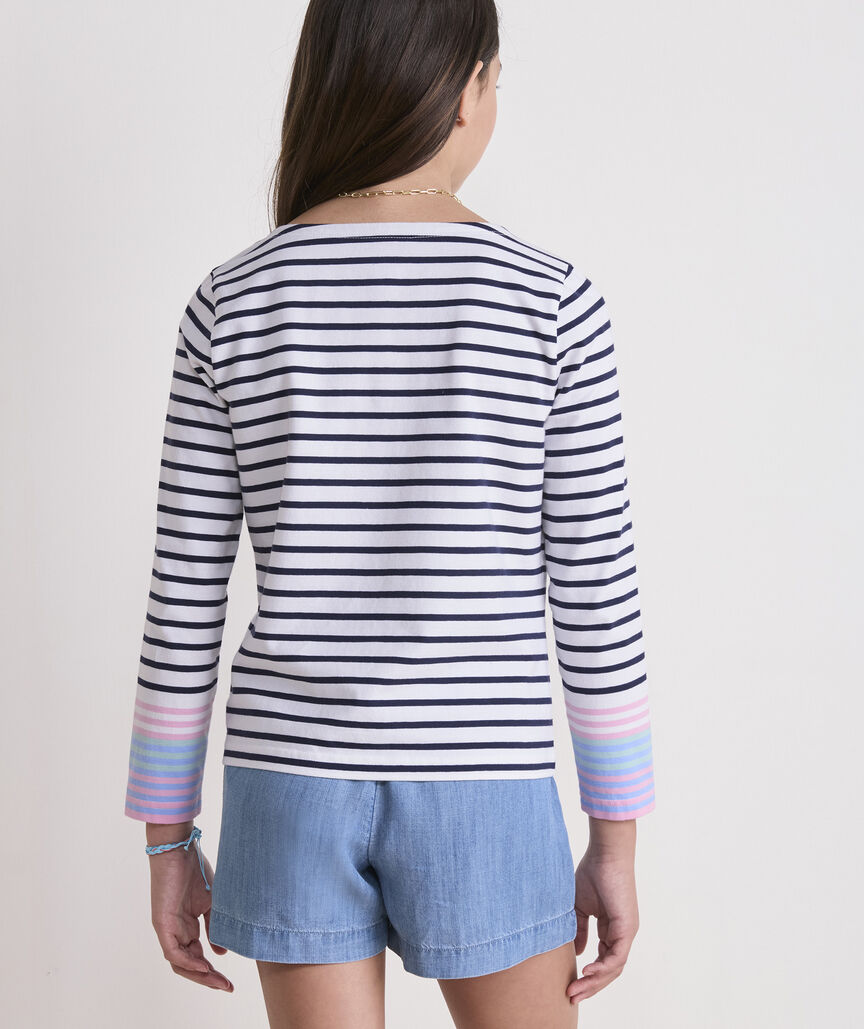 Girls Jersey Boatneck Long-Sleeve Tee