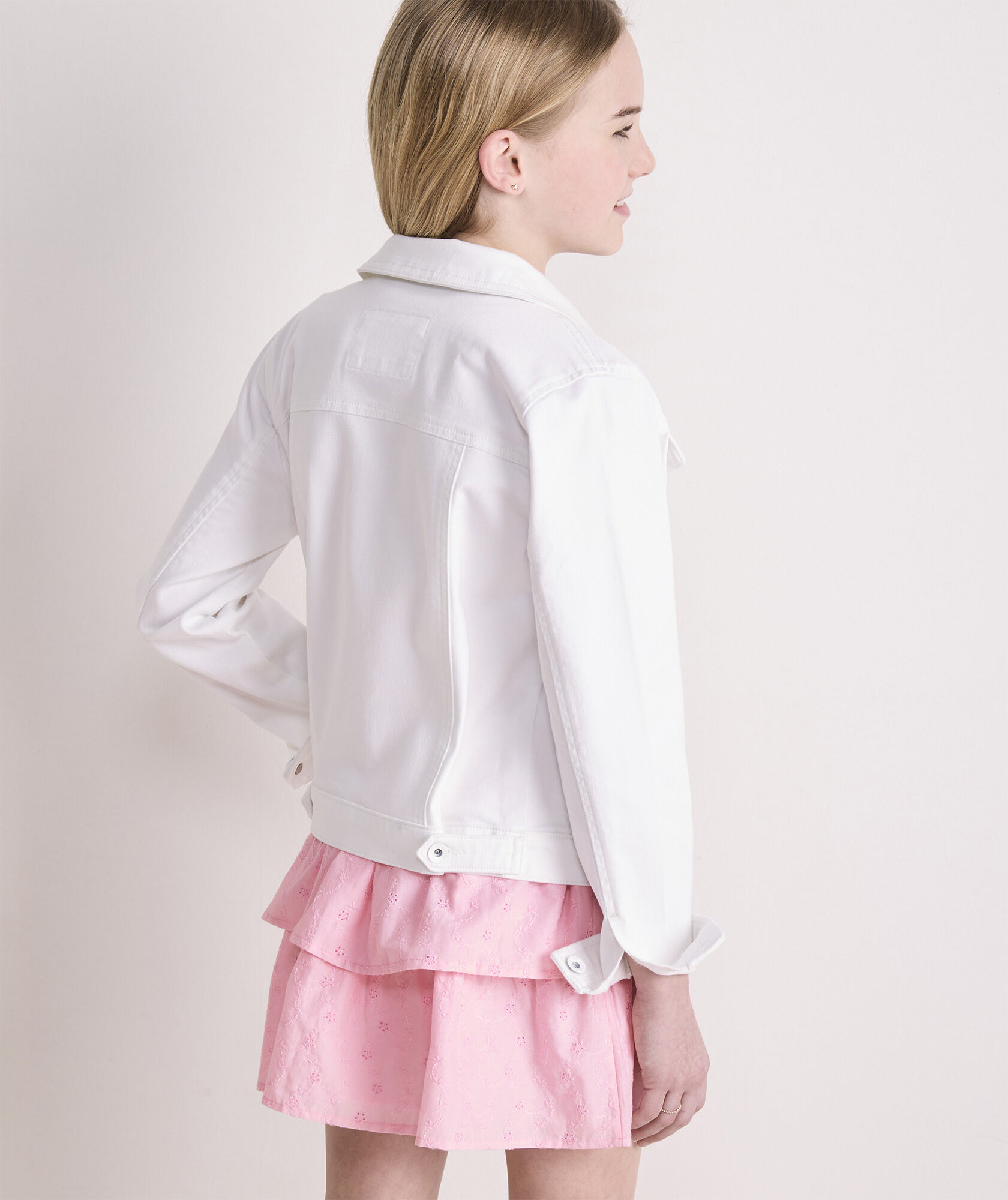 Shop Girls White Denim Jacket at vineyard vines