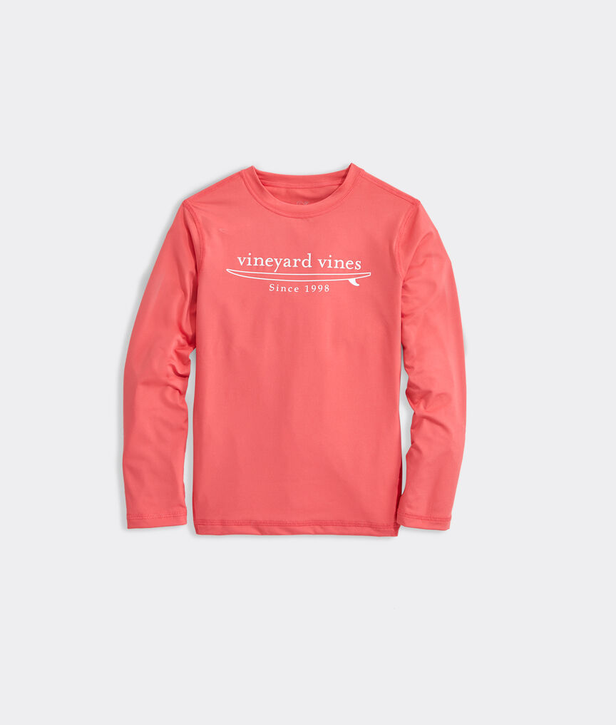Boys' Surfboard Logo Rashguard Swim Shirt