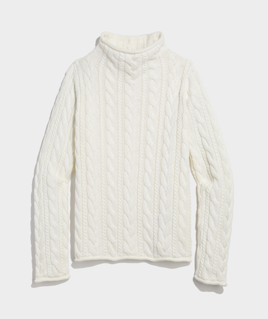Katie Cotton Cable Mockneck Sweater