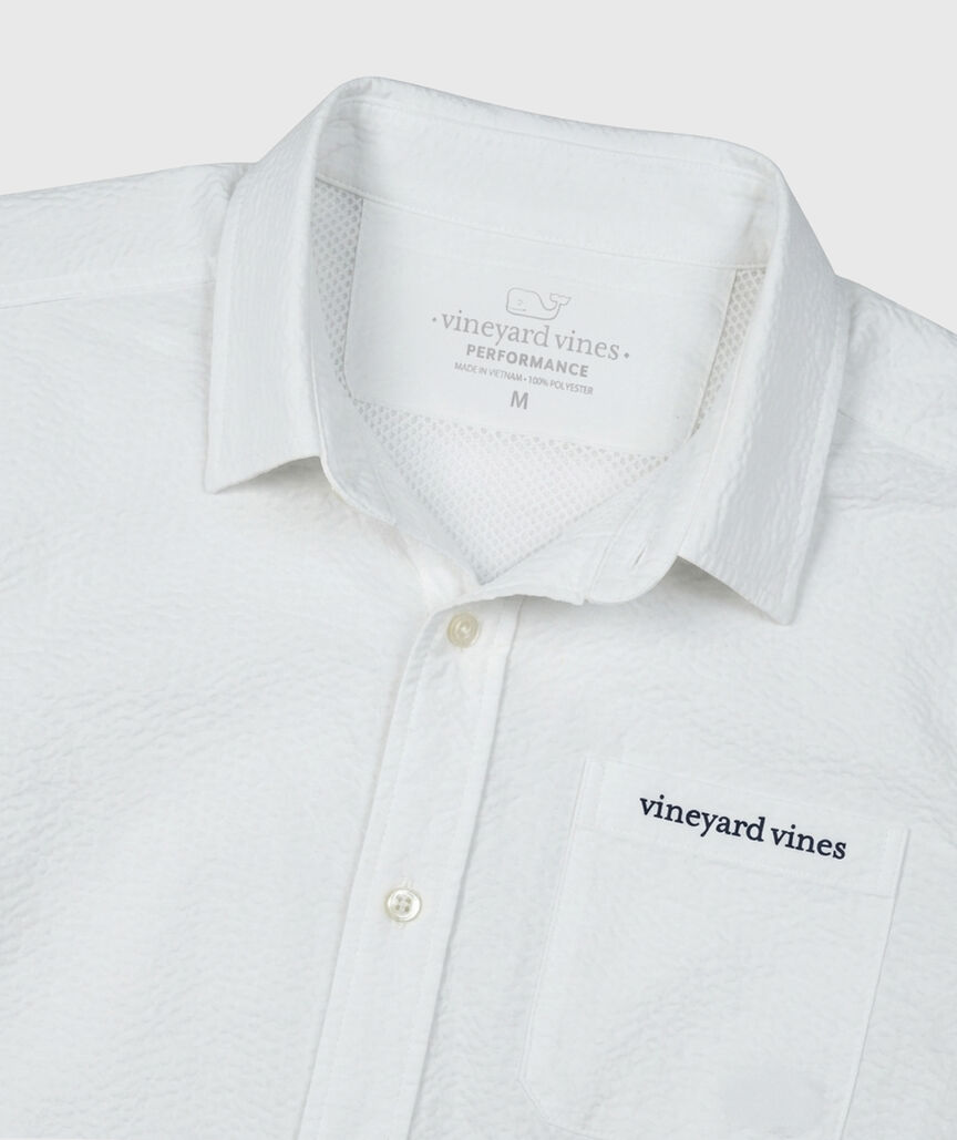 OUTLET Performance Seersucker Short-Sleeve Fishing Shirt