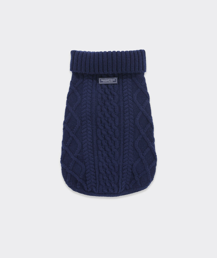 Pet Fisherman Cable Wool Sweater