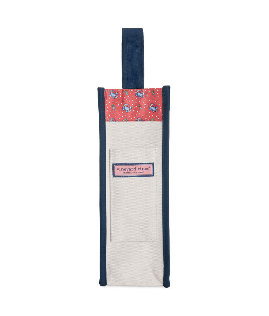 Crab Print Wine Tote