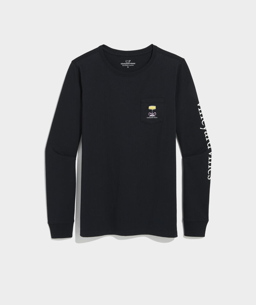 Women's New Year's Eve Champagne Toast Long-Sleeve Pocket Tee