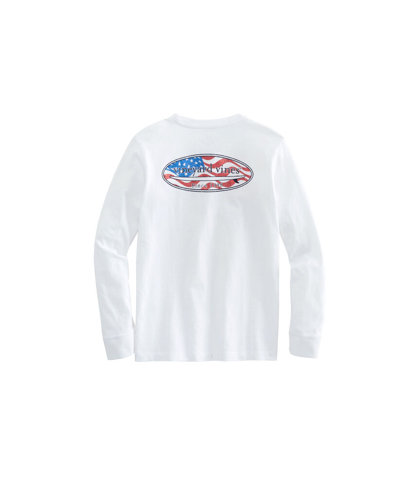 Boys Long-Sleeve USA Surf Logo Pocket T-Shirt