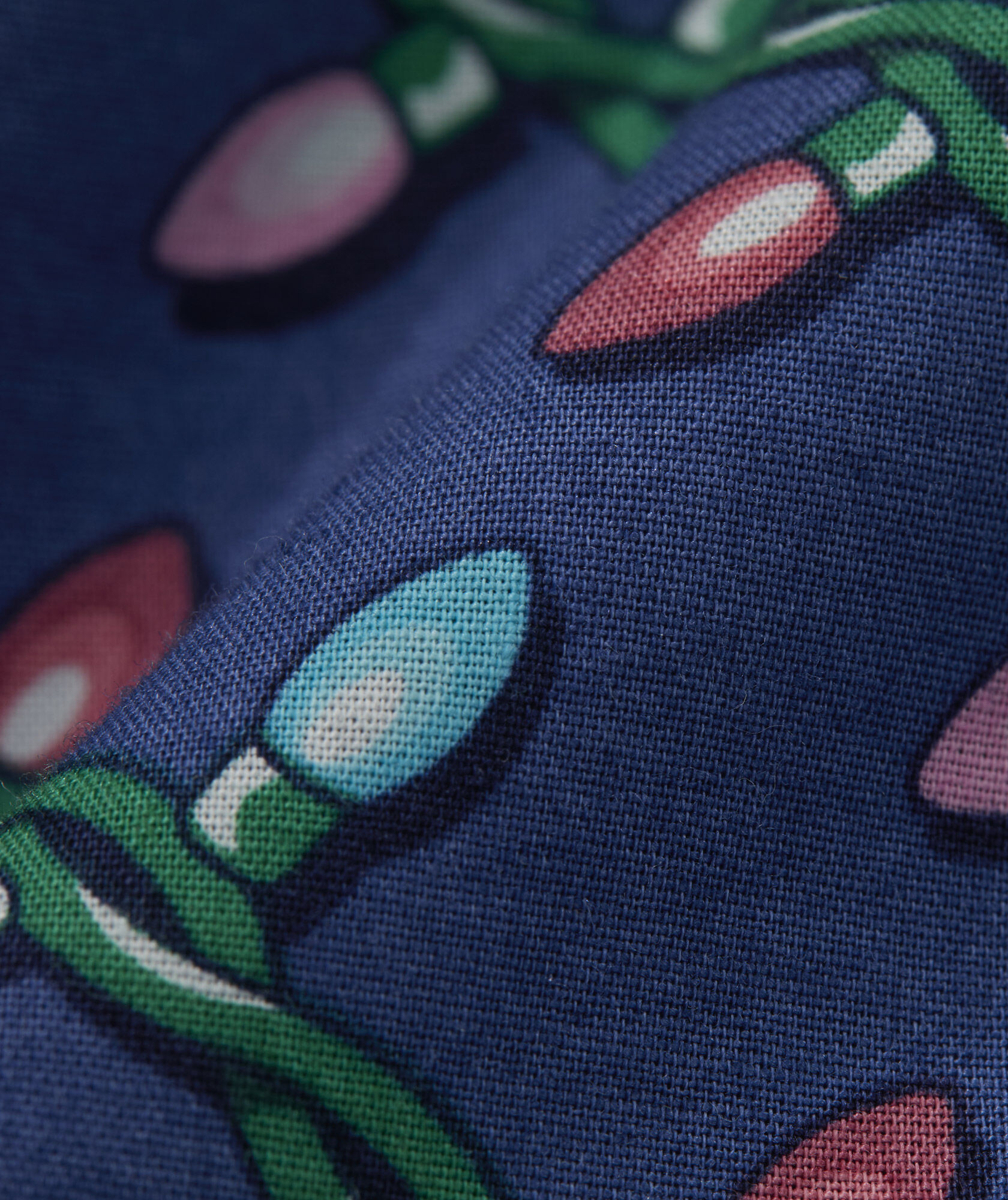 Christmas Lights Cotton Madras Short-Sleeve Shirt