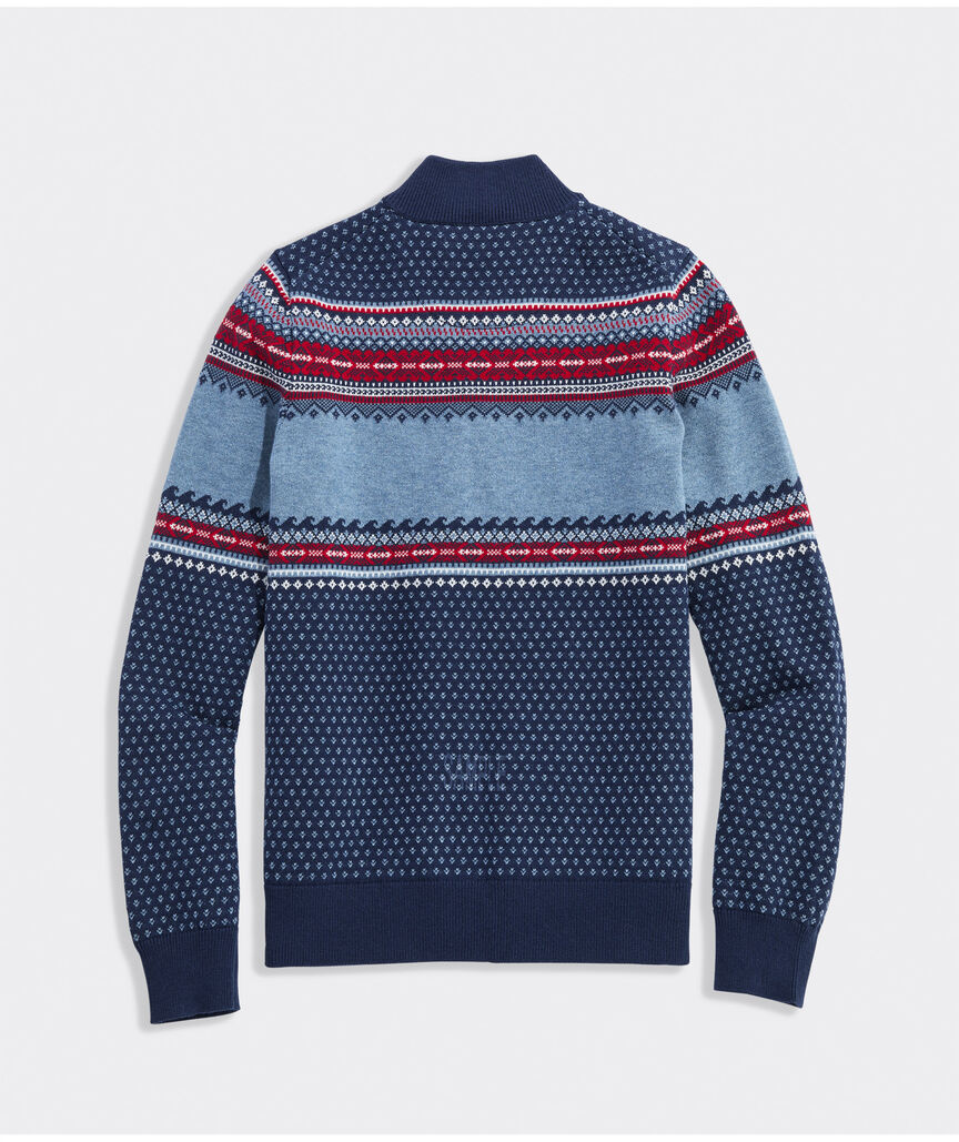 Boys' Fishing Fair Isle Quarter-Zip
