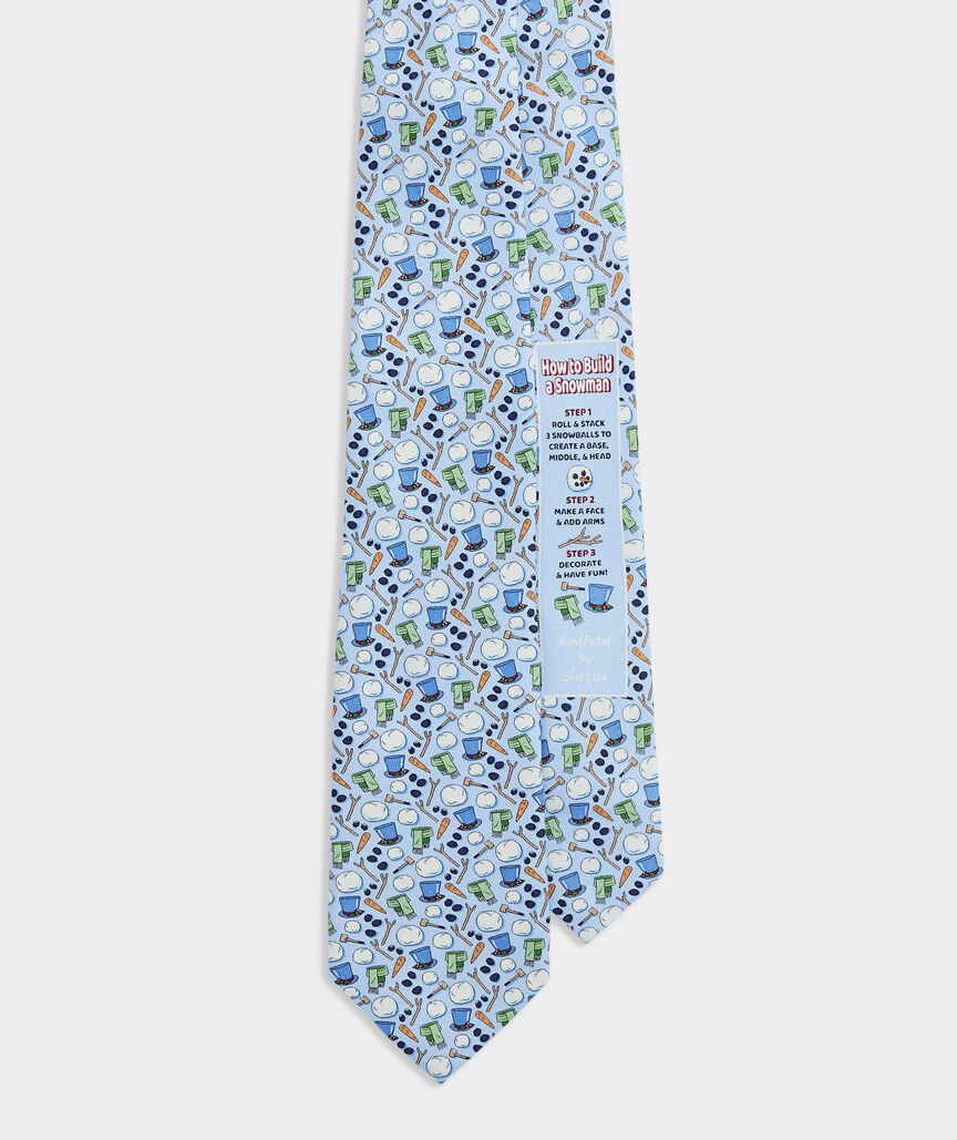 Boys' How To Build A Snowman Silk Tie