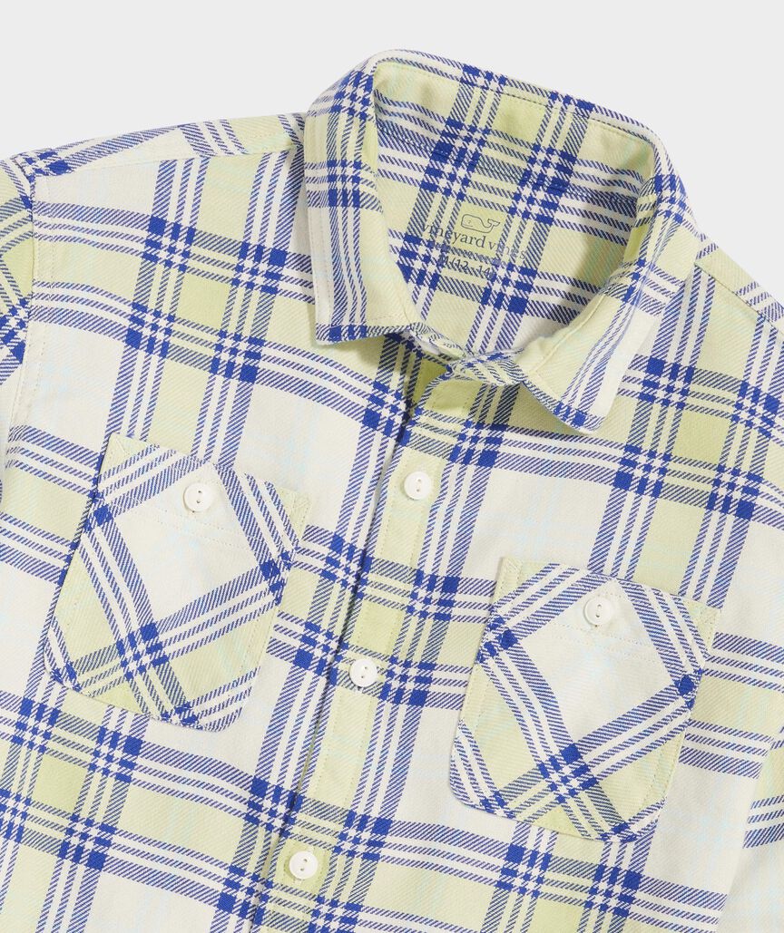 Boys' Cotton Twill Plaid Shirt