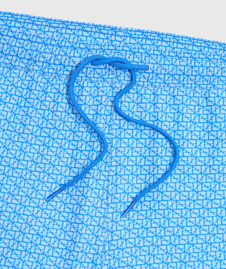 OUTLET 5 Inch Puzzle Whale Chappy Swim Trunks