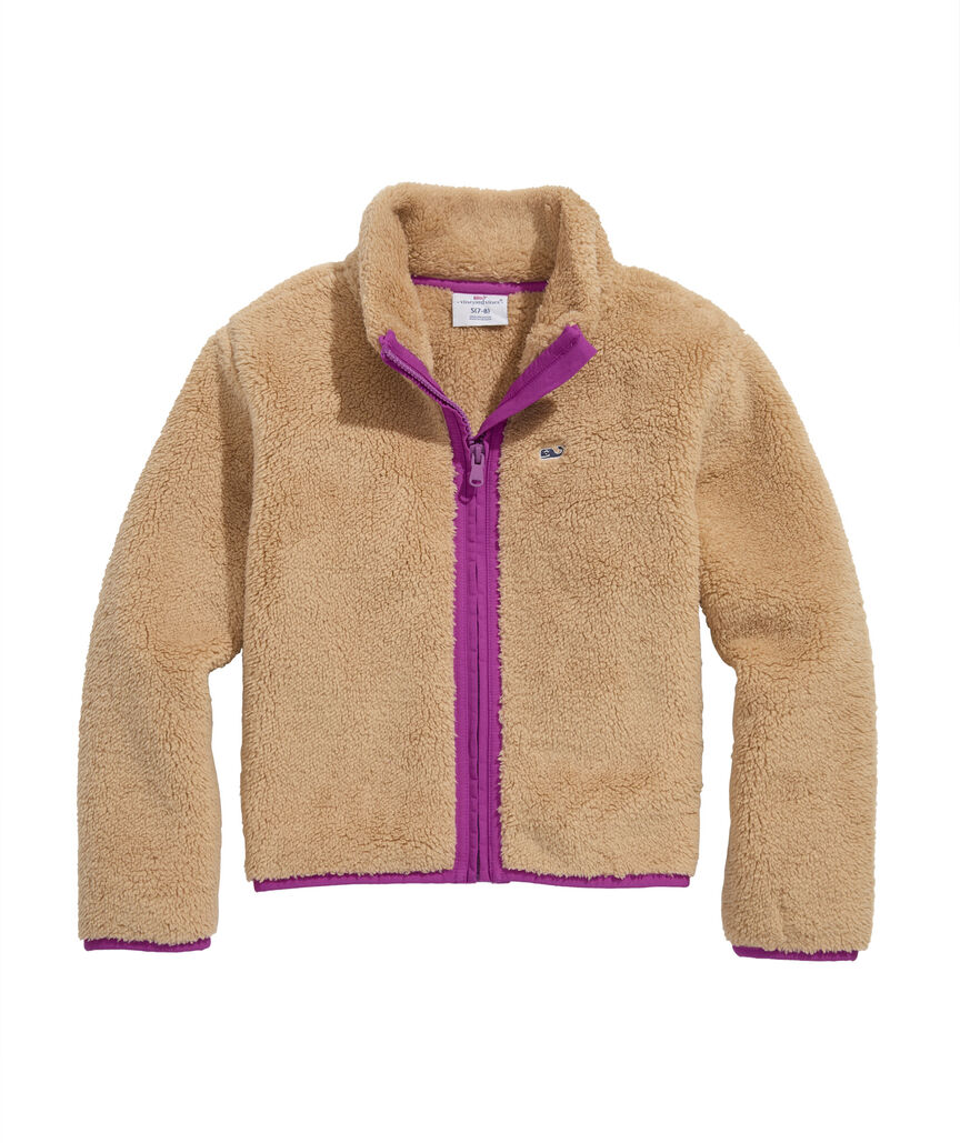 OUTLET Girls' Plush Fuzzy Full-Zip Jacket