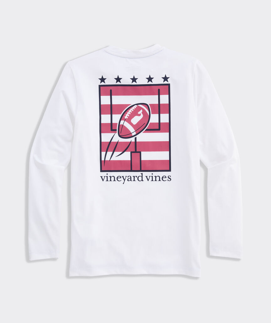 Boys' Performance Field Goal Stripe Long-Sleeve Harbor Sun Tee