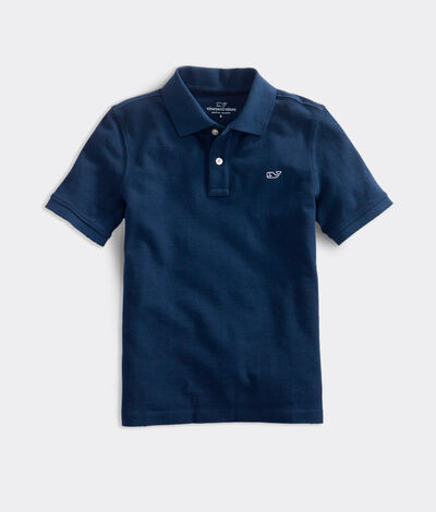 Vineyard Vines Kids' Classic Polo Shirt (Blue) (Size: Large) (100% Cotton)