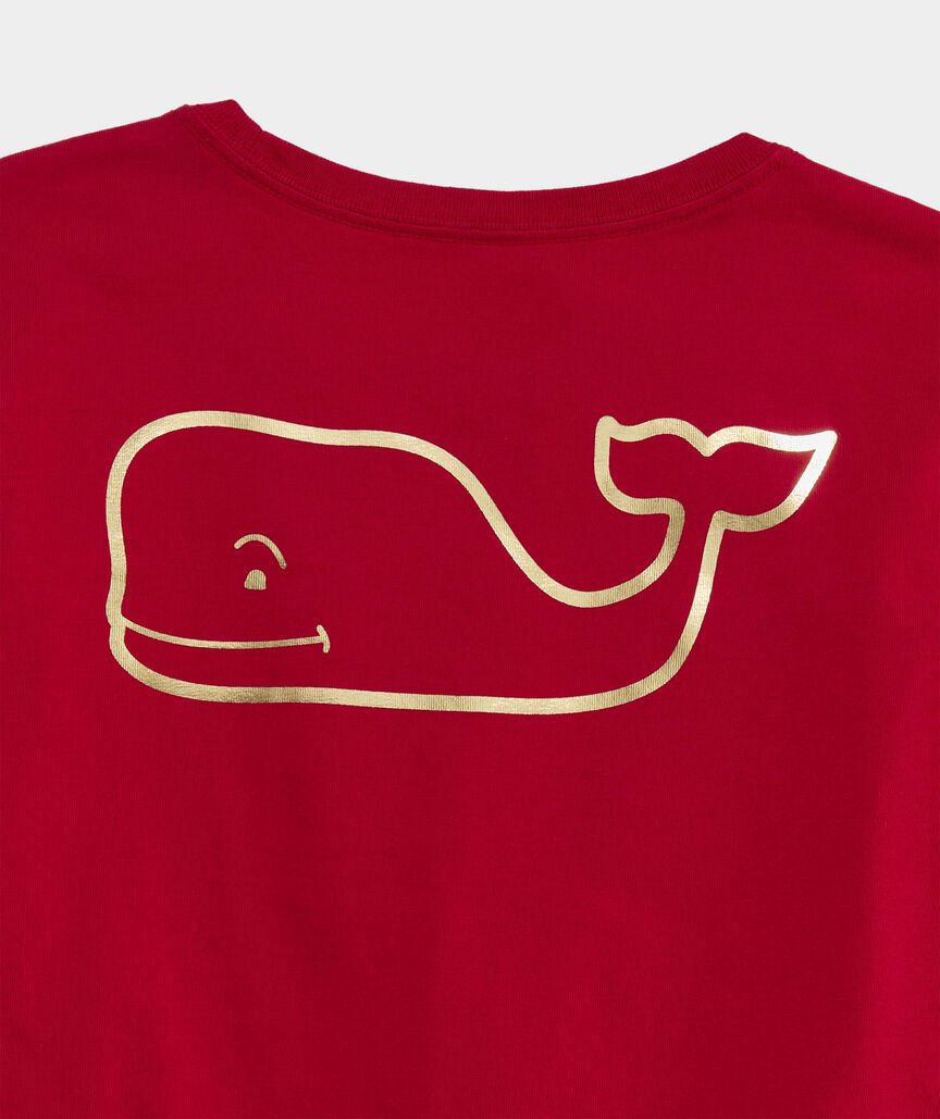 Girls' Foil Vintage Whale Long-Sleeve Pocket Tee