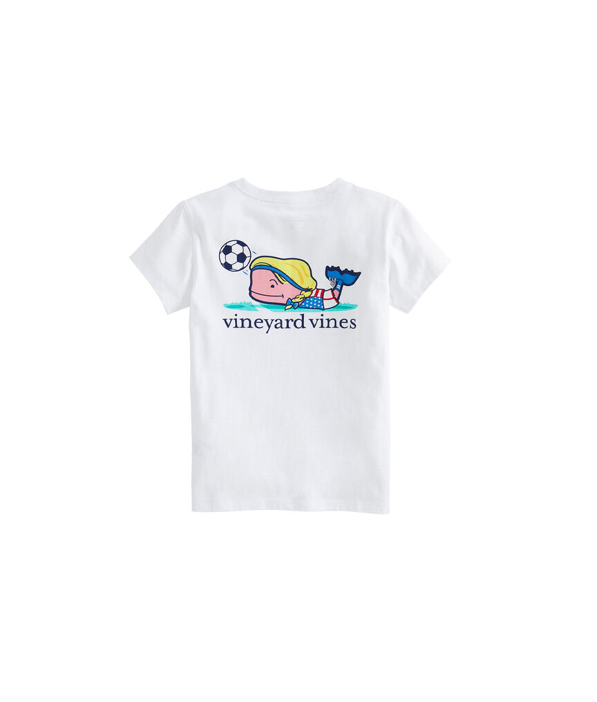 Girls' Soccer Whale Short-Sleeve Pocket Tee