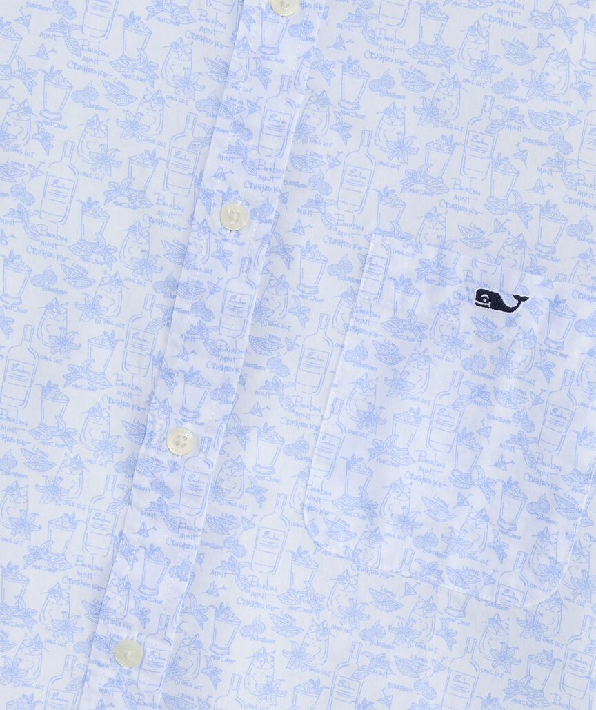 Kentucky Derby Medley Cotton Madras Short-Sleeve Shirt