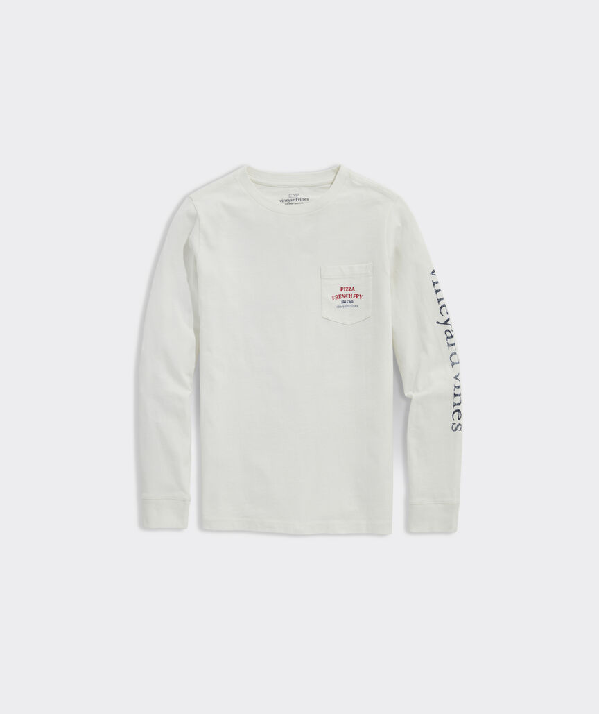 Boys' Pizza French Fry Ski Club Long-Sleeve Pocket Tee