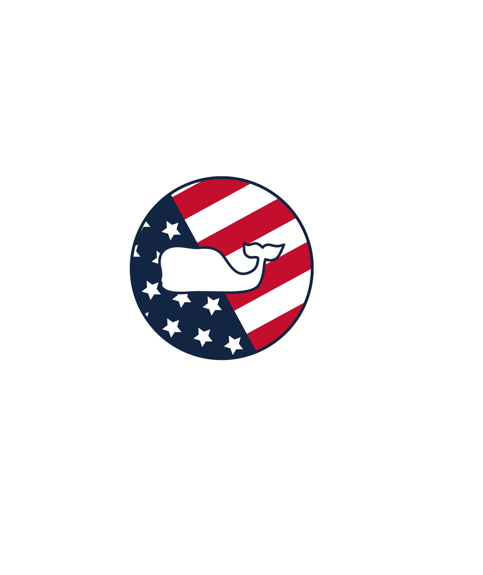 NEW Vineyard Vines Veterans Day American Flag Whale Lapel Pin 