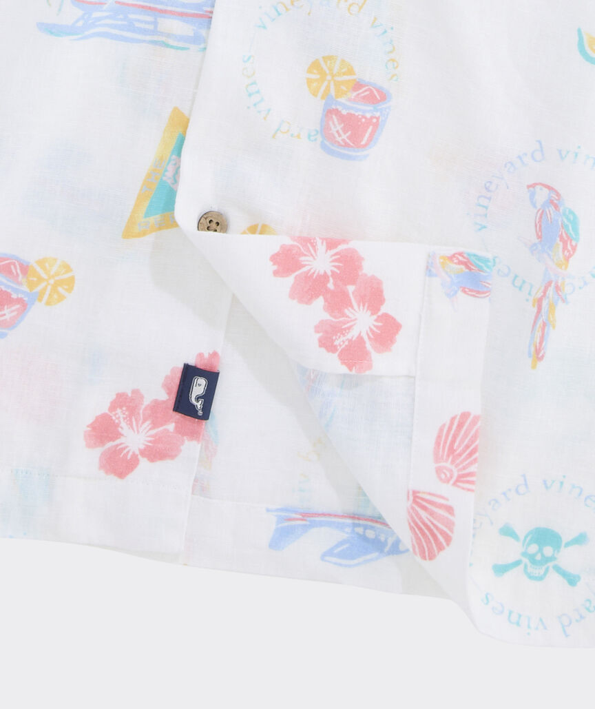 Sea The Keys Seabreeze Linen Rayon Short-Sleeve Cabana Shirt